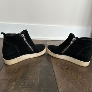 Steve Madden black suede wedge  sneaker/boot